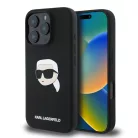 iPhone 16 Pro fekete Karl Lagerfeld Liquid Silicone Karl Head MagSafe tok