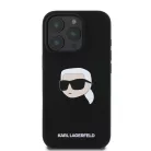 iPhone 16 Pro fekete Karl Lagerfeld Liquid Silicone Karl Head MagSafe tok