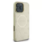 iPhone 16 Pro Arany Eredeti GUESS keménytok Saffiano Peony Klasszikus Logó MagSafe GUHMP16LPSAPSMED tok