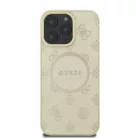 iPhone 16 Pro Arany Eredeti GUESS keménytok Saffiano Peony Klasszikus Logó MagSafe GUHMP16LPSAPSMED tok