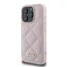 iPhone 16 Pro rózsaszín Original Case GUESS Steppelt Fém Logó GUHCP16LPSQSQSP tok