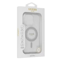   iPhone 16 Pro Fehér Original Case GUESS IML Rhinestones Magsafe GUHMP16LPFTDTEH tok