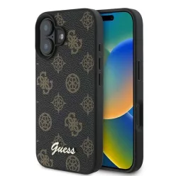   iPhone 16 Plus fekete Original GUESS hardcase PU Peony Script MagSafe tok GUHMP16MPGPYSK