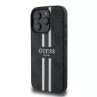 iPhone 16 Pro fekete Eredeti Guess keménytok 4G Nyomtatott Csíkok MagSafe GUHMP16LP4RPSK tok