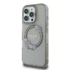 iPhone 16 Pro Fekete Original Case GUESS IML Flowers Wreath Magsafe GUHMP16LHFWFCK tok