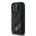 iPhone 16 Pro Fekete Eredeti Pouch KARL LAGERFELD keménytok Steppelt Signature KLHCP16LPQDSMGK tok