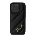 iPhone 16 Pro Fekete Eredeti Pouch KARL LAGERFELD keménytok Steppelt Signature KLHCP16LPQDSMGK tok