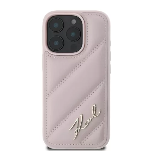 iPhone 16 Pro Pink Eredeti Pouch KARL LAGERFELD keménytok Steppelt Signature KLHCP16LPQDSMGP tok