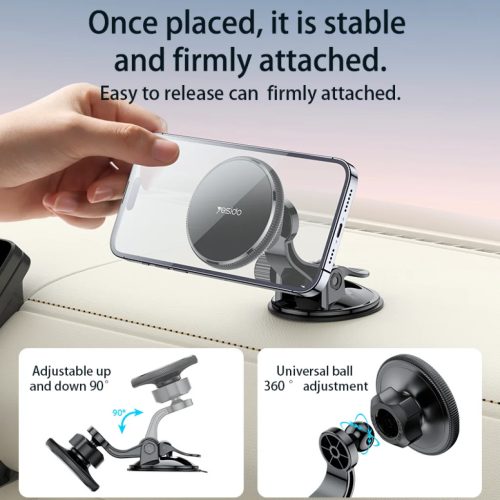 Yesido mágneses autós tartó C177 műszerfalra fekete