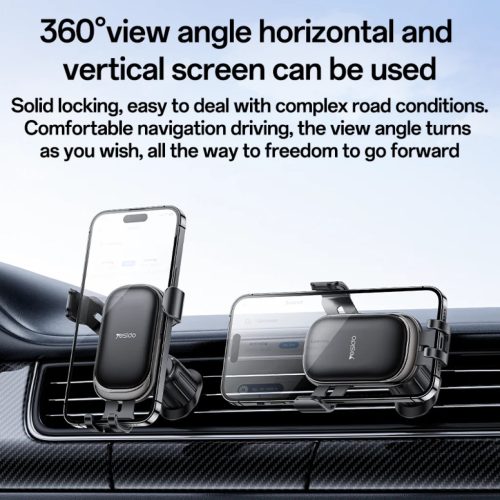 Yesido Gravity autós telefontartó C247 szellőzőre fekete