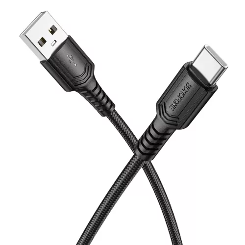 Borofone BX116 Certain kábel - USB to Type C - 3A 1 méter fekete