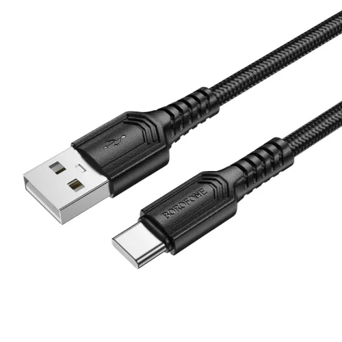 Borofone BX116 Certain kábel - USB to Type C - 3A 1 méter fekete