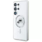 Karl Lagerfeld Button Karl & Choupette Heads Printed Logo MagSafe Samsung Galaxy S25 Ultra fehér tok