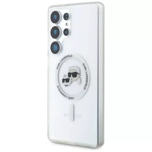 Karl Lagerfeld Button Karl & Choupette Heads Printed Logo MagSafe Samsung Galaxy S25 Ultra fehér tok