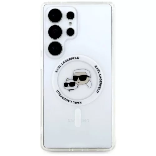 Karl Lagerfeld Button Karl & Choupette Heads Printed Logo MagSafe Samsung Galaxy S25 Ultra fehér tok