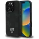iPhone 16 Pro fekete Eredeti Guess Grained Hot Stamp Peony Triangle Logo MagSafe tok