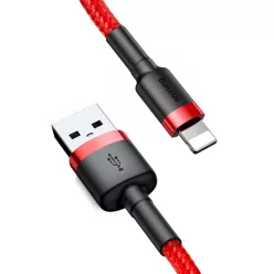   Baseus Cafule Nylon harisnyázott USB/Lightning kábel QC3.0 1.5A 2m piros (CALKLF-C09)