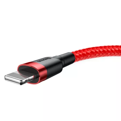 Baseus Cafule Nylon harisnyázott USB/Lightning kábel QC3.0 1.5A 2m piros (CALKLF-C09)