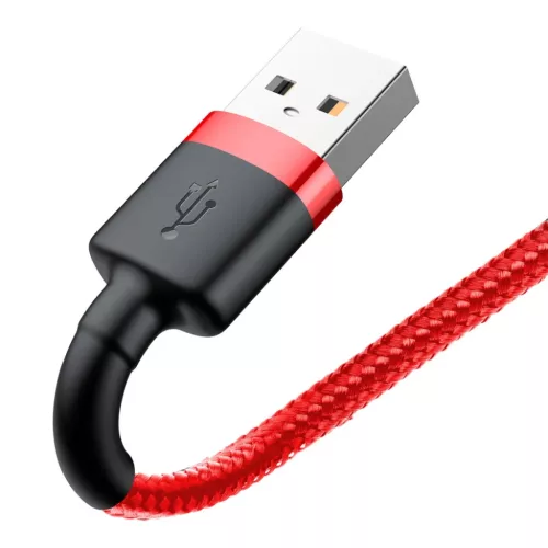 Baseus Cafule Nylon harisnyázott USB/Lightning kábel QC3.0 1.5A 2m piros (CALKLF-C09)