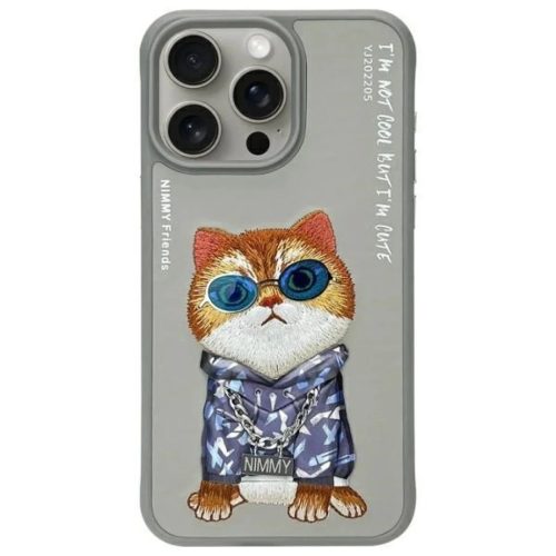 Nimmy Glasses Cool Cat tok iPhone 15 Pro Max - Szürke