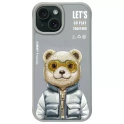 iPhone 15 6.1" tok Nimmy Cool&Cute 2.0 Maci szürke