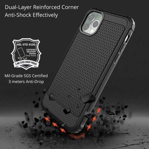 SMD szénszál mintás rugged ütésálló tok iPhone 11 Pro Max
