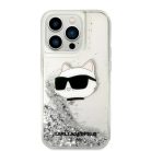 Original Pouch KARL LAGERFELD Glitter Choupette Head KLHCP14LLNCHCS iPhone 14 Pro tok ezüst
