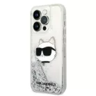 Original Pouch KARL LAGERFELD Glitter Choupette Head KLHCP14XLNCHCS tok iPhone 14 Pro Max ezüst