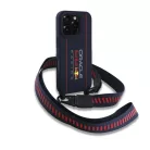 Red Bull Szilikon Függőleges Logó MagSafe Tok + Vállpánt iPhone 16 Pro-hoz, Sötétkék tok