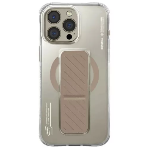 Skinarma Axon iPhone 16 Pro 6.3" mágneses töltés + tartóállvány tok pezsgőszínű