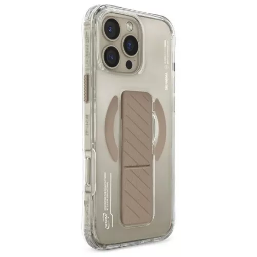Skinarma Axon iPhone 16 Pro 6.3" mágneses töltés + tartóállvány tok pezsgőszínű
