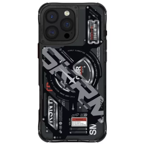Skinarma fliptok Ekho iPhone 16 Pro 6.3" Mágneses Töltés fekete tok