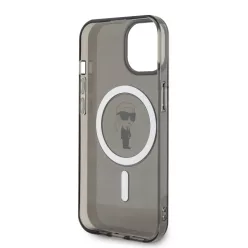   iPhone 15 Fekete Karl Lagerfeld KLHMP15SHFCKNOK IML Ikonik MagSafe tok