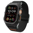 Apple Watch Ultra 1 / 2 / 3 (49 mm) matt fekete Spigen Lite Fit Pro tok szíjjal
