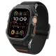 Apple Watch Ultra 1 / 2 / 3 (49 mm) matt fekete Spigen Lite Fit Pro tok szíjjal