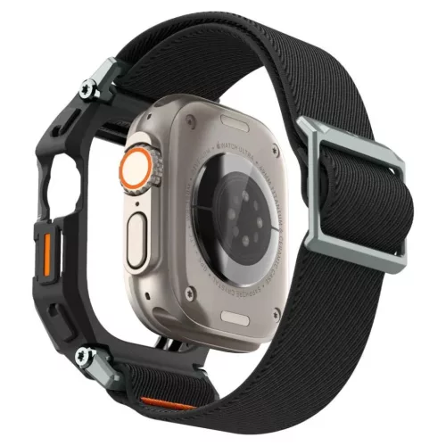 Apple Watch Ultra 1 / 2 / 3 (49 mm) matt fekete Spigen Lite Fit Pro tok szíjjal