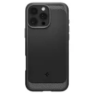 iPhone 16 Pro Matt Fekete Spigen Strapabíró Páncél Magsafe tok