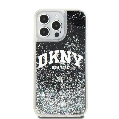 Eredeti DKNY kemény tok folyékony csillogás nagy logóval DKHCP13XLBNAEK iPhone 13 Pro Max fekete tok