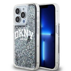   Eredeti DKNY Liquid Glitter Nagy Logós Merev Tok iPhone 14 Pro fekete