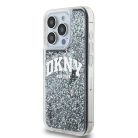Eredeti DKNY Liquid Glitter Nagy Logós Merev Tok iPhone 14 Pro fekete