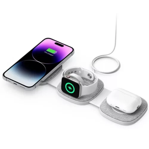 Tech-Protect QI15W-A32 3in1 induktív töltő MagSafe funkcióval okostelefonhoz / Apple Watch-hoz / AirPods-hoz - szürke