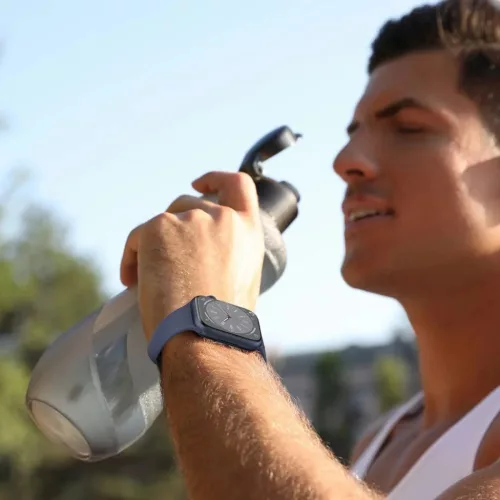 Tech-Protect szilikon szíj Apple Watch 4 / 5 / 6 / 7 / 8 / 9 / 10 / 11 / SE (38 / 40 / 41 mm) - Bézs