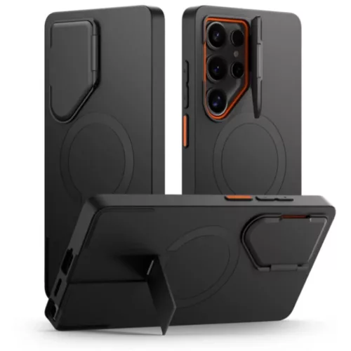 Tech Protect Kevlar Aura Magsafe Galaxy S25 Ultra fekete/narancssárga tok