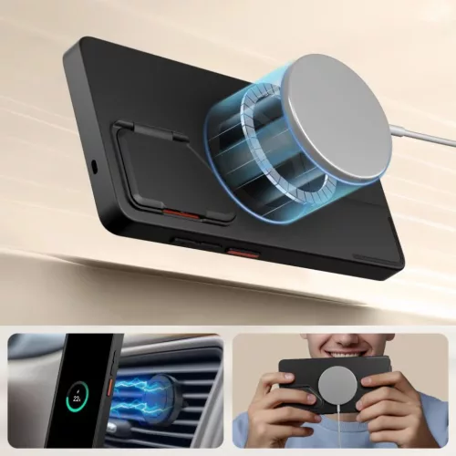 Tech Protect Kevlar Aura Magsafe Galaxy S25 Ultra fekete/narancssárga tok