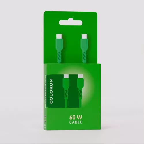 COLORUM kábel USB-C - USB-C 1,8m 3A CK60-CC-04 zöld