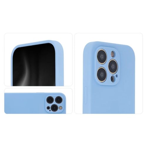 Soft Touch mágneses tok iPhone 15 Pro Max 6,7" pasztell kék tok