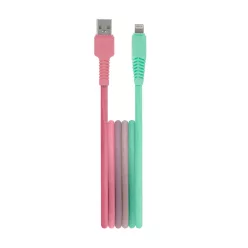   Setty kábel USB - Lightning 1,5 m 2,4A KGA-L-1.52420 türkiz-rózsaszín átmenetes