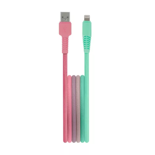 Setty kábel USB - Lightning 1,5 m 2,4A KGA-L-1.52420 türkiz-rózsaszín átmenetes