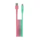 Setty kábel USB - Lightning 1,5 m 2,4A KGA-L-1.52420 türkiz-rózsaszín átmenetes