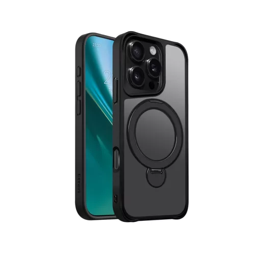 Etteri Matt Mag Ring tok iPhone 16 Pro 6,3" fekete tok